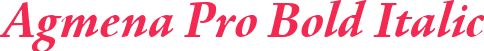 Agmena Pro Bold Italic